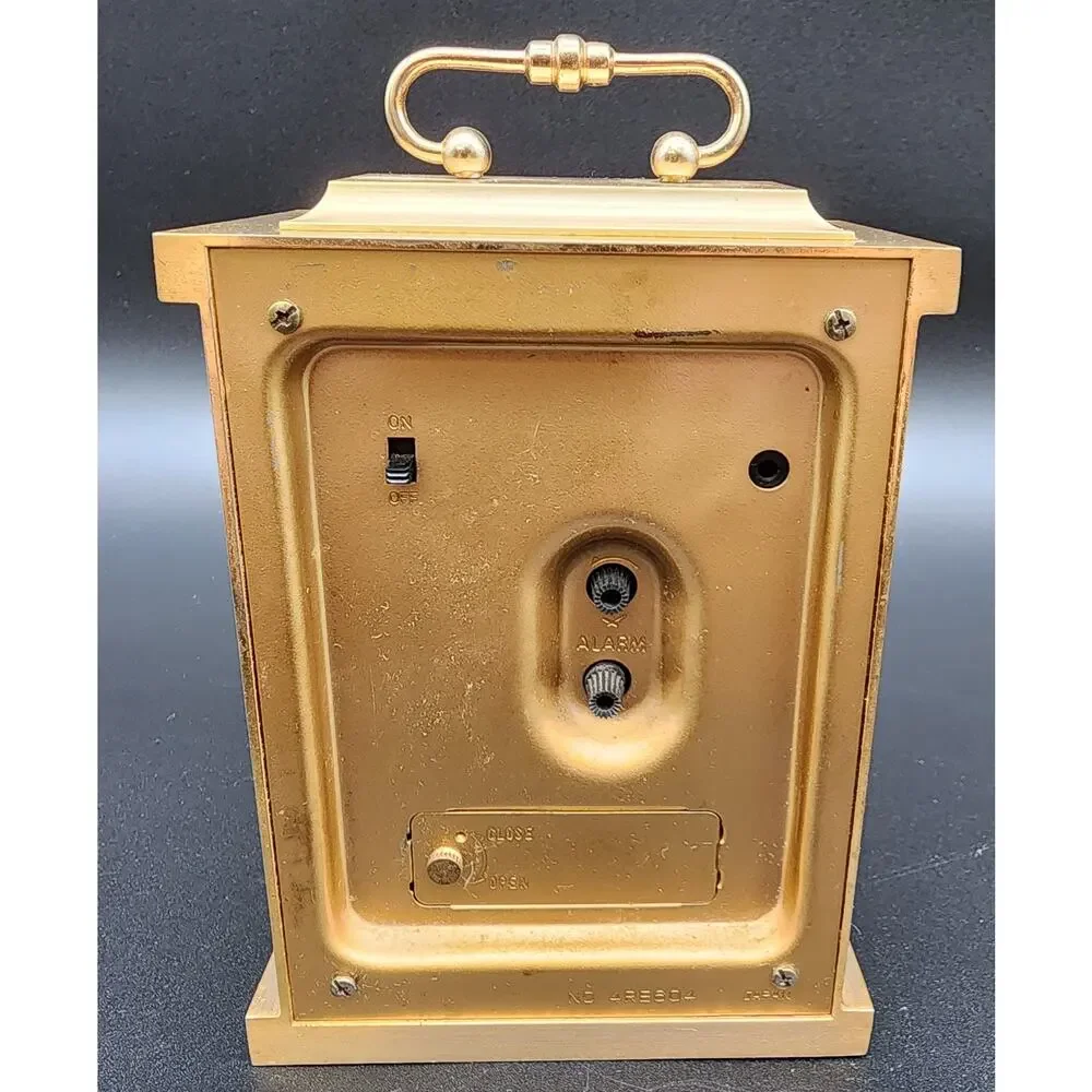 Vintage Bulova Brass Quartz Alarm Clock Japan – Carriage Style, Tested & Working